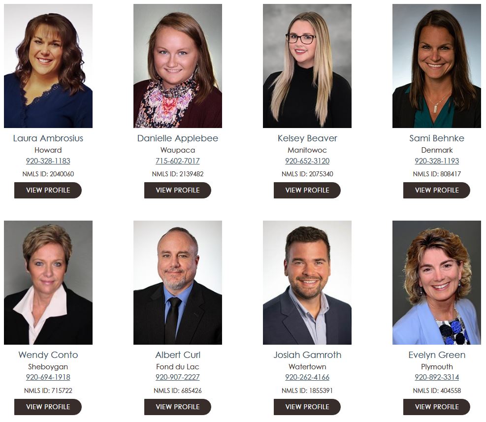 Grid of relationship managers' portraits and contact information